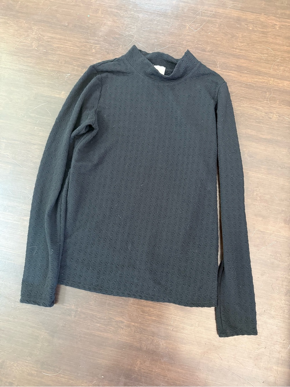 Anthropologie Black Long-Sleeve Mock Neck Top